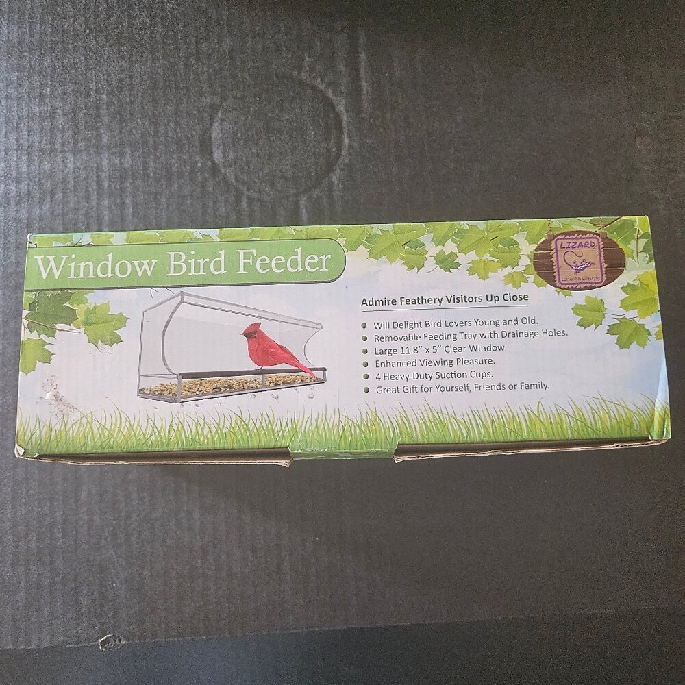 Lizard Brand Window Bird Feeder Clear View For Bird Watching Acrylic